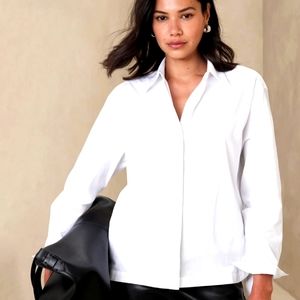 Banana Republic white oversized shirt-L (NWT)